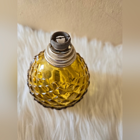 Art Glass Catalytic Effusion Fragrance Oil Diffuser Lamp Brown Swirls Gold Cap - Picture 7 of 10